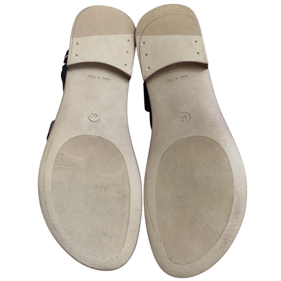 Bos & Co Ionna Gladiator Sandals Sz 9 Black Silver Strappy Leather Made in Italy - Picture 7 of 10